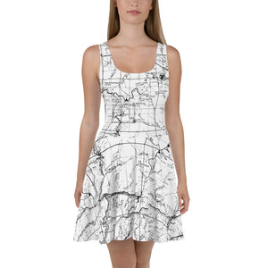 White, San Gabriel Map Hiking Dress | TRVRS Outdoors Hiking Apparel, Trail Running Clothing