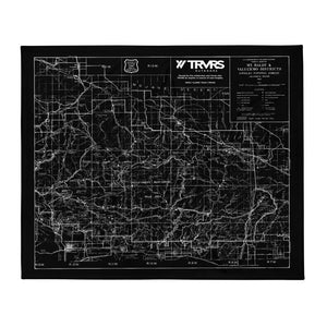 San Gabriel Map Throw Blanket - BLACK